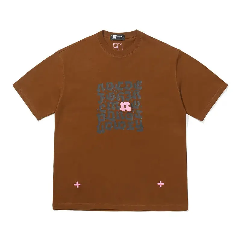Letter Embroidery Short-sleeved T-shirt